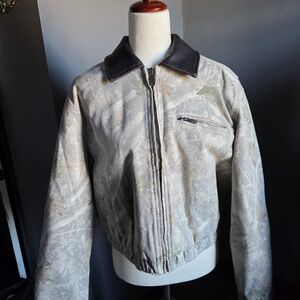 NWT Women's Abercombie & Fitch Cropped Trucker Twill Jacket Size M Light Camo